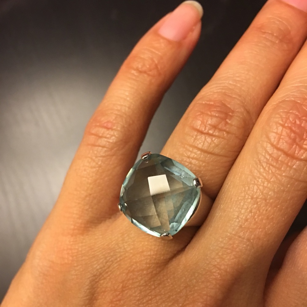 Authentic Swarovski blue cocktail ring